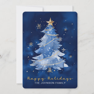 Title:
Happy Holidays Elegant Navy Gold Christmas Card