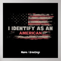 Title: I Identify As An American US Flag Design