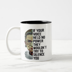 Title: If Your Voice Held No Power Quote Feminist  Two-Tone Coffee Mug