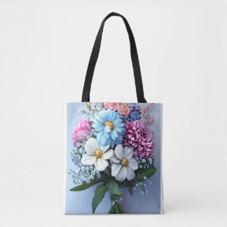 Title: Luxurious Diamond Bouquet Tote Bag  Transfo