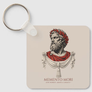Title Memento Mori Stoic Philosopher Bust Key Ring