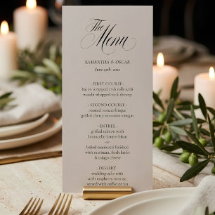 Title Minimalist Wedding Menu Card Elegant