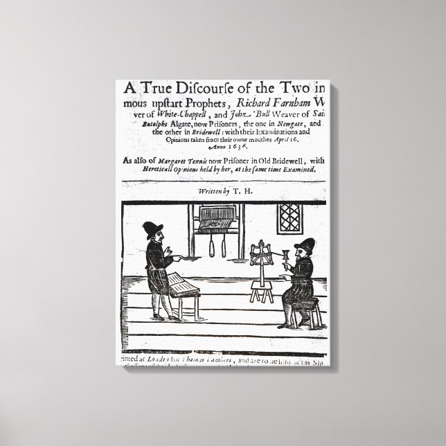Title Page 'A True Discourse of the Two�' Canvas Print (Front)