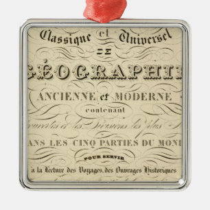 Title Page Atlas classical and universal geography Metal Tree Decoration