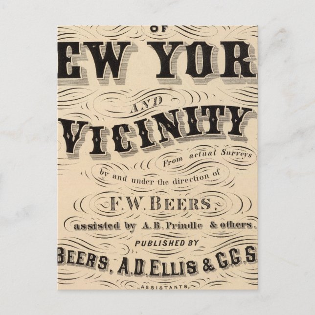 Title Page Atlas of New York, vicinity Postcard (Front)