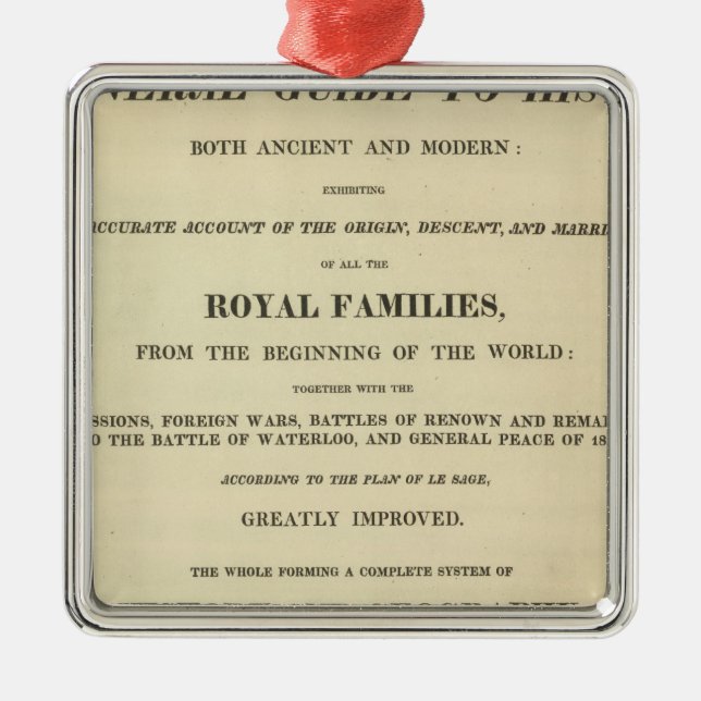 Title Page Complete Genealogical, Historical Metal Tree Decoration (Front)