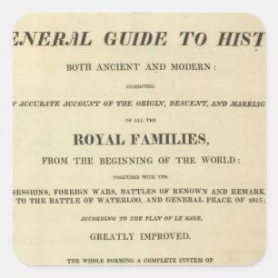 Title Page Complete Genealogical, Historical Square Sticker