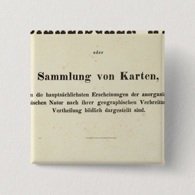 Title Page Dr Heinrich Berghaus 15 Cm Square Badge (Front)