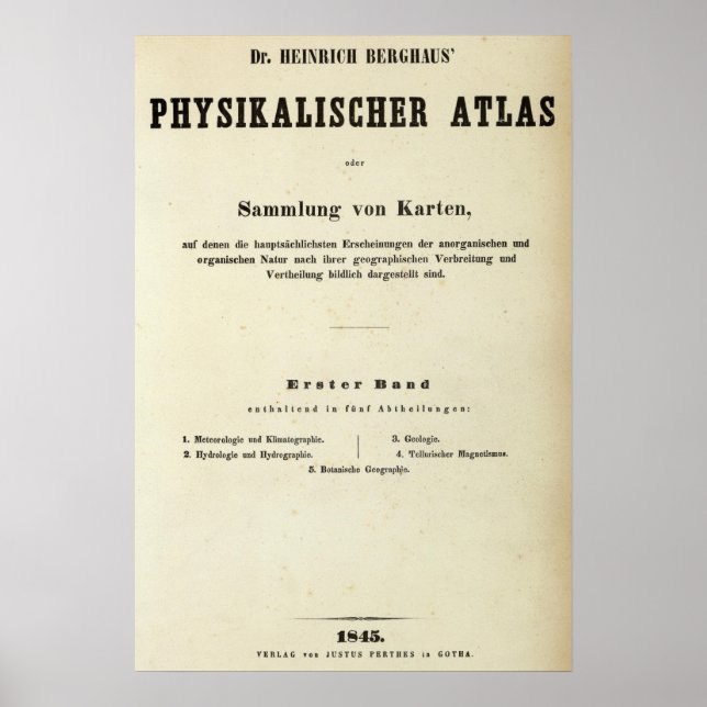 Title Page Dr Heinrich Berghaus Poster (Front)