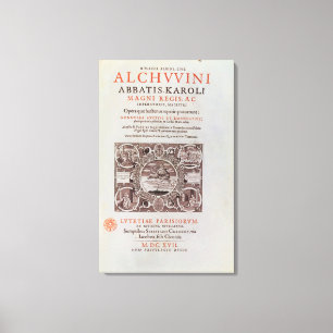Title Page from 'Abbatis Karoli Magni Regis' Canvas Print