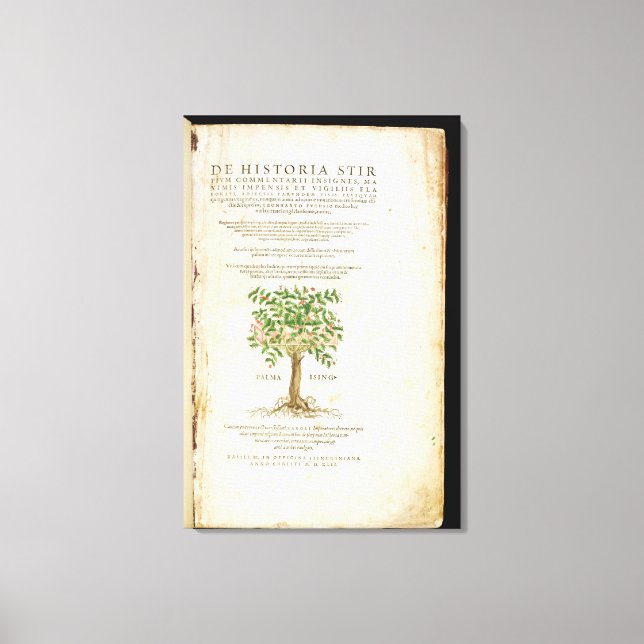 Title page from 'De Historia Stirpium Commentarii Canvas Print (Front)