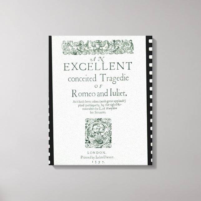 Title Page from 'Romeo and Juliet' Canvas Print (Front)