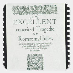 Title Page from 'Romeo and Juliet' Square Sticker