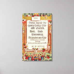 Title page from the Luther Bible, c.1530 Canvas Print