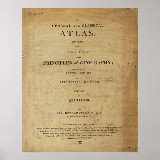 Title Page General & classical atlas Poster (Front)