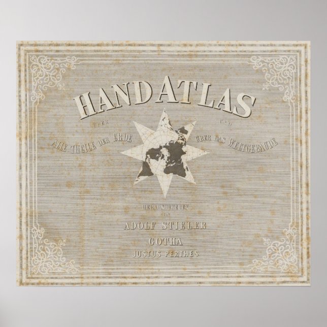 Title Page Hand Atlas of parts of Earth Poster (Front)