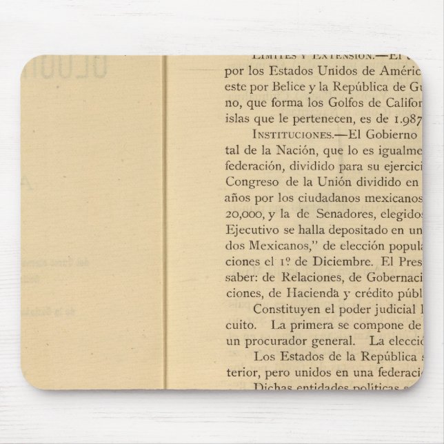 Title Page of 1874 Mexico Atlas Mouse Pad (Front)