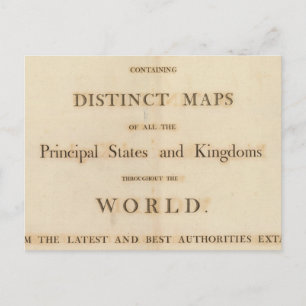 Title Page of New universal atlas Postcard