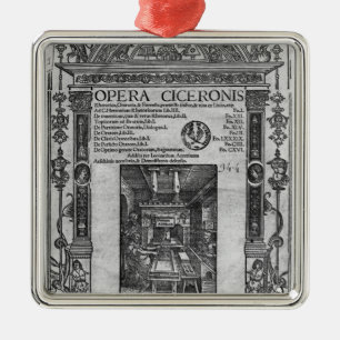 Title page of 'Opera Ciceronis', published 1520 Metal Tree Decoration