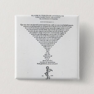 Title page of the Adages of Erasmus 15 Cm Square Badge