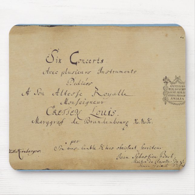 Title page of the 'Brandenburg Concertos' Mouse Pad (Front)