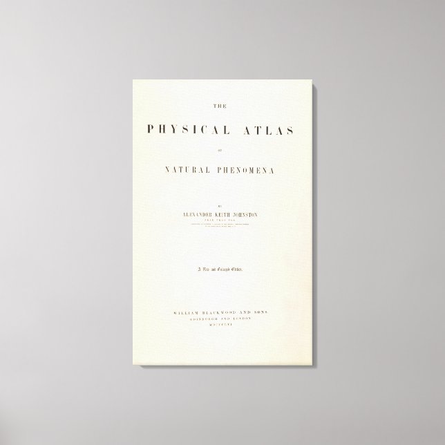 Title Page Physical atlas of natural phenomena Canvas Print (Front)
