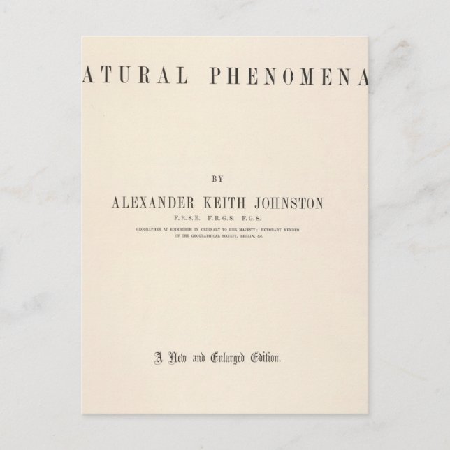 Title Page Physical atlas of natural phenomena Postcard (Front)