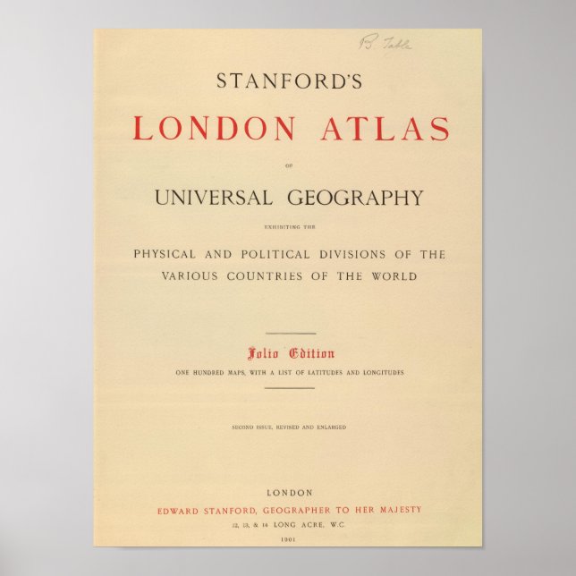 Title Page Stanford's London atlas Poster (Front)