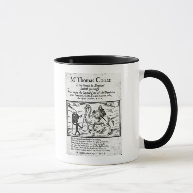 Title page, Thomas Coryat's travles in India Mug (Right)
