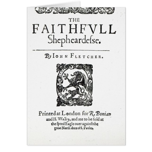 Title Page to 'The Faithfull Shepherdess' (Front)