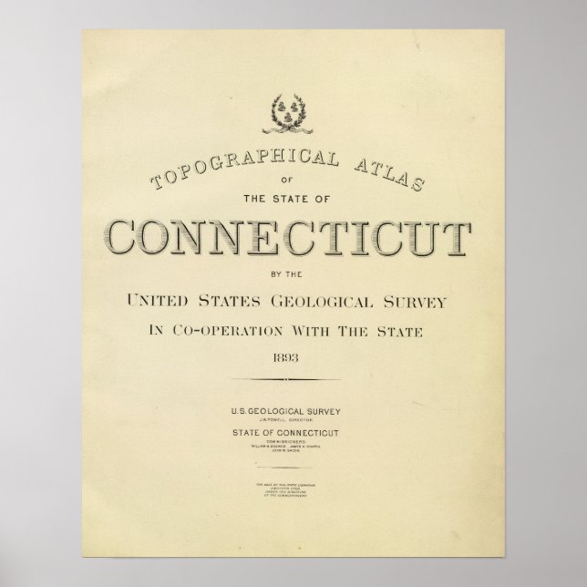 Title Page Topo atlas Connecticut Poster (Front)