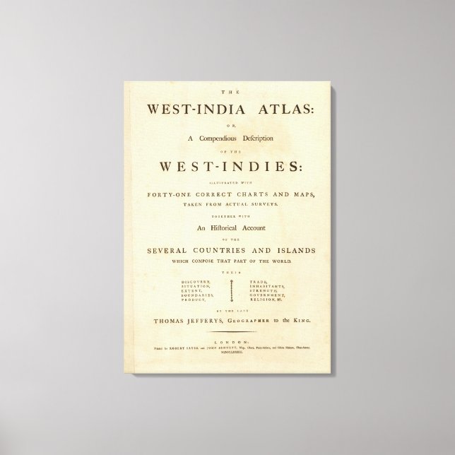 Title page West India atlas Canvas Print (Front)
