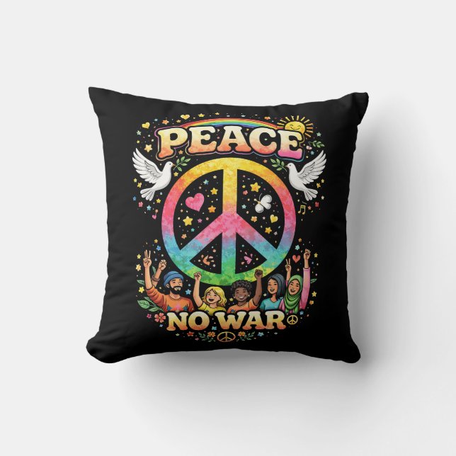 Title: Peace Over War Cushion (Front)