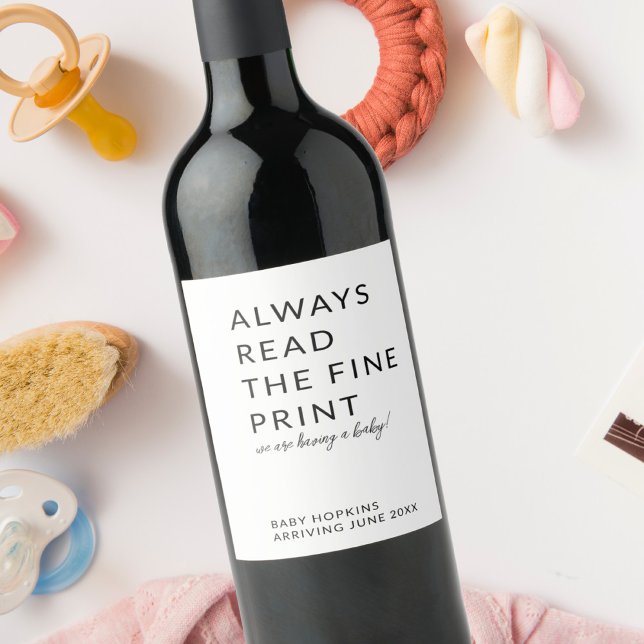 Title: Personalised Editable Baby Announcement  Wine Label (Creator Uploaded)