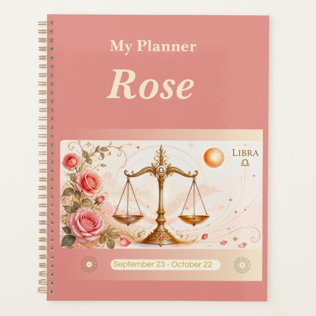title: Personalised Libra Zodiac Planner  (Front)