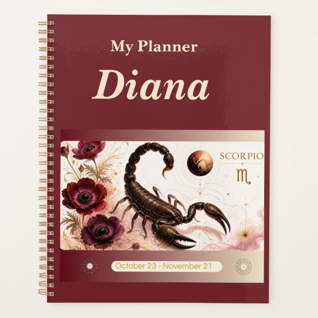 title: Personalised Scorpio Zodiac Planner  (Front)