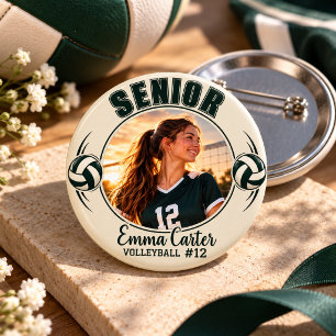 Title: Personalised Volleyball Senior Night Photo 6 Cm Round Badge