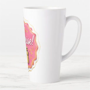 Title: Pink "Surprise!" Gift Box Sticker – Festive Latte Mug