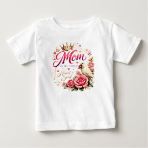 🌸 Title (SEO + Trending) Mum Crown Rose Design –  Baby T-Shirt