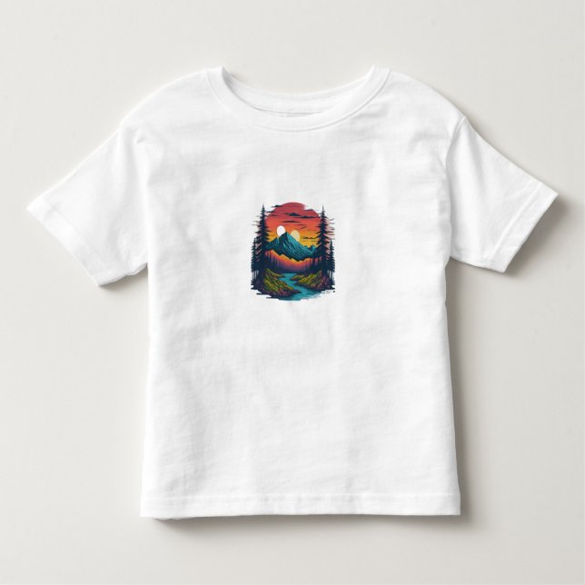 **Title:** Serene Nature Wonderland Toddler Toddler T-Shirt (Front)