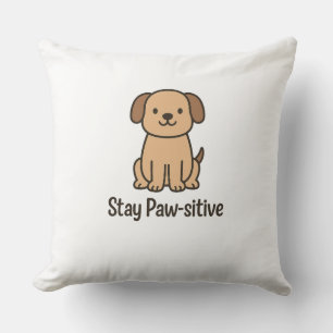 Title: Stay Paw-sitive – Cute Dog Design with Posi Cushion