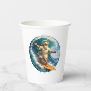 Title surfing Moses biblical art disposable paper  Cups