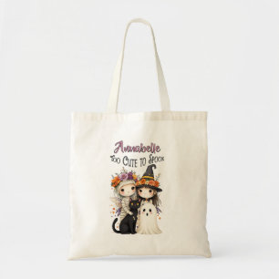  Title Too Cute To Spook Tote Bag, Halloween Tote 