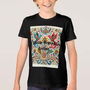 Title: Vibrant Folk Art Floral Pattern T-Shirt Tri-Blend Shirt