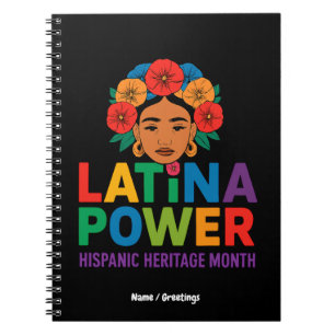 Title: Women Latina Power Flowers Hispanic Month Notebook