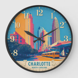 **Title (Zazzle SEO Optimized)** Charlotte North C Large Clock