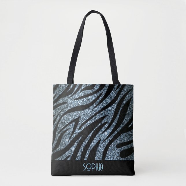 Title: Zebra Skin Collection Personalised Tote Bag (Front)