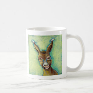 Titled: 2 Weary Travelers, 1 Hospitable Donkey Coffee Mug