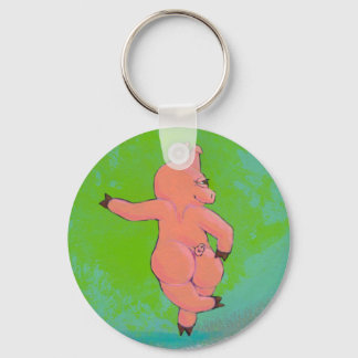 Titled:  Elusive Irish Dancing Pig Key Ring