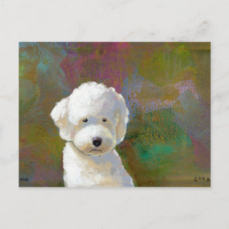 Titled: I'm Thinking About It - adorable white dog Postcard